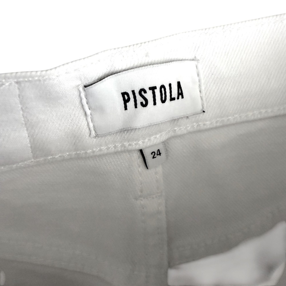 Pistola Jeans Womens 24 White Lana Crop High Rise Ultra Wide Leg Raw Cuffed Hem - Picture 4 of 11